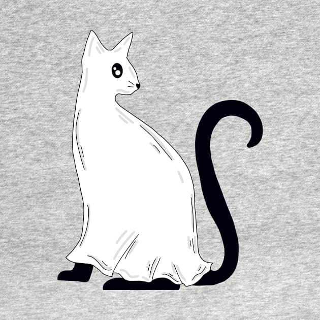 Mystery Ghost Cat With Dark Gray Background by missmann